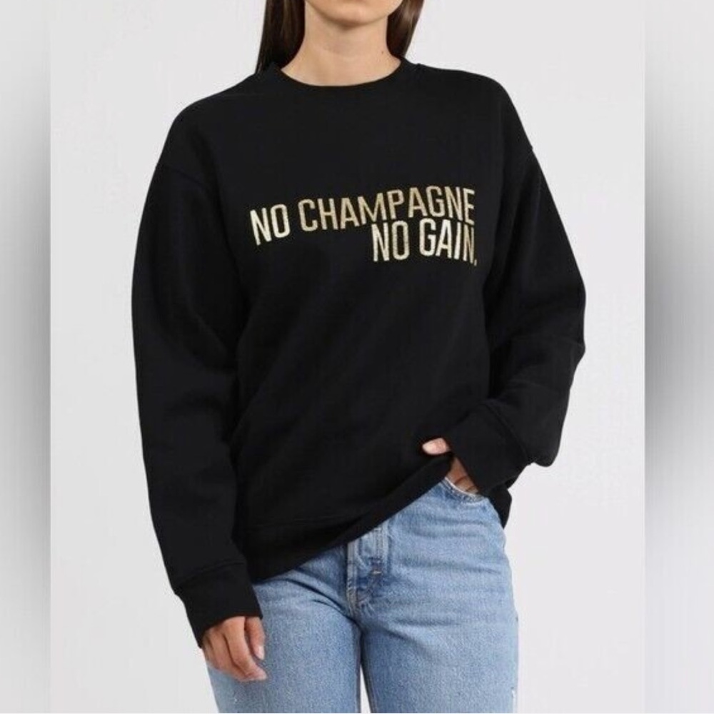 BRUNETTE THE LABEL - NO CHAMPAGNE NO GAIN - BLACK - SIZE XS/S